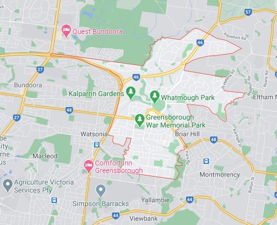 Greensborough map area