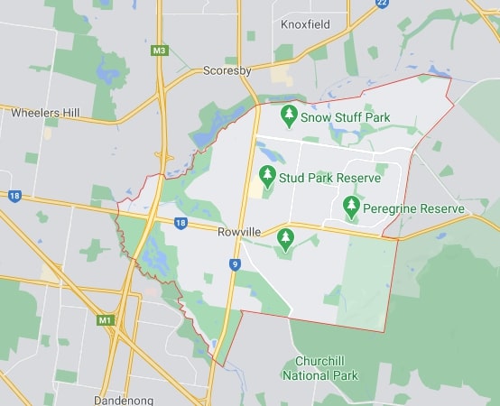 Rowville map area