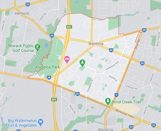 Wantirna map area