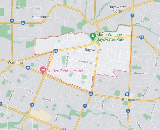 Bayswater map area