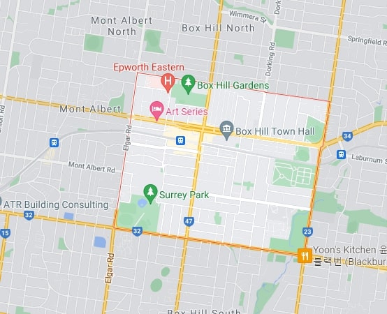 Box Hill map area