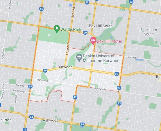 Burwood map area