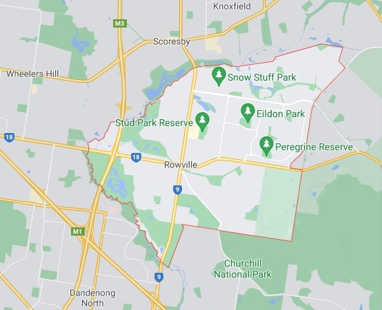 Rowville map area