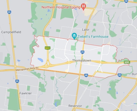 Thomastown map area