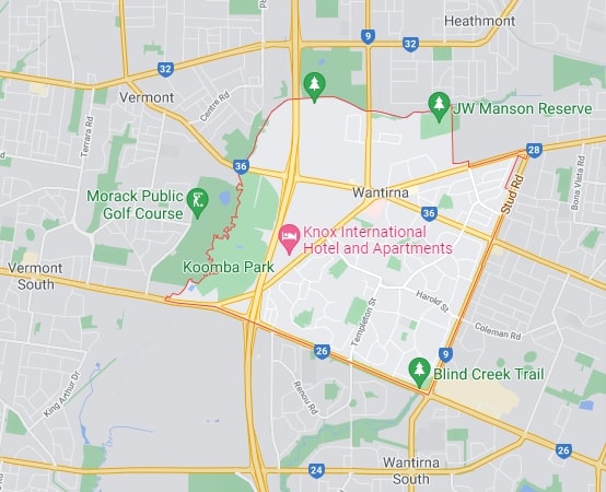 Wantirna map area