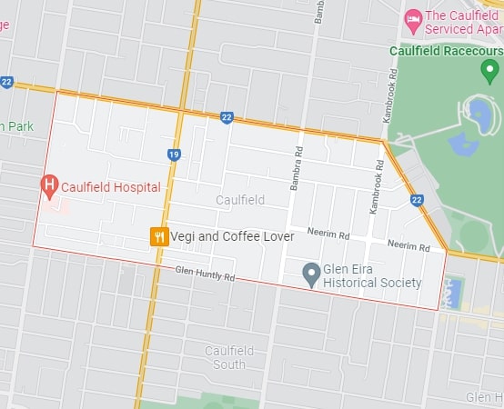 Caulfield map area