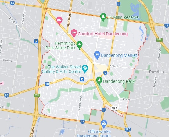 Dandenong map area