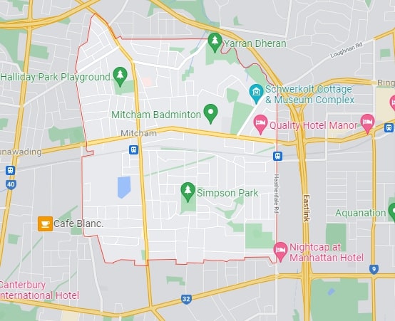 Mitcham map area