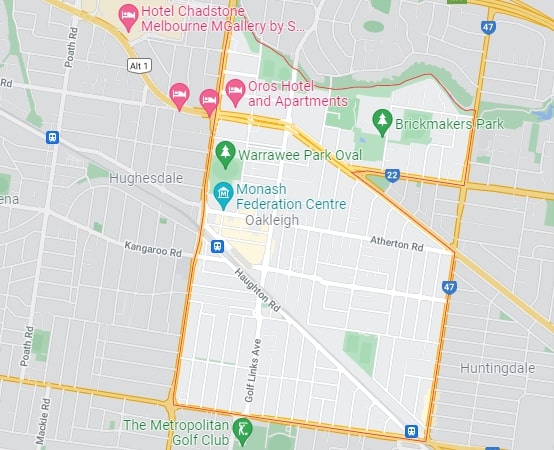 Oakleigh map area