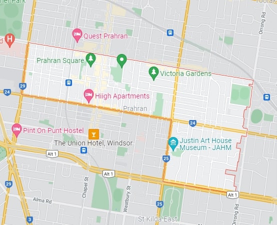 Prahran map area