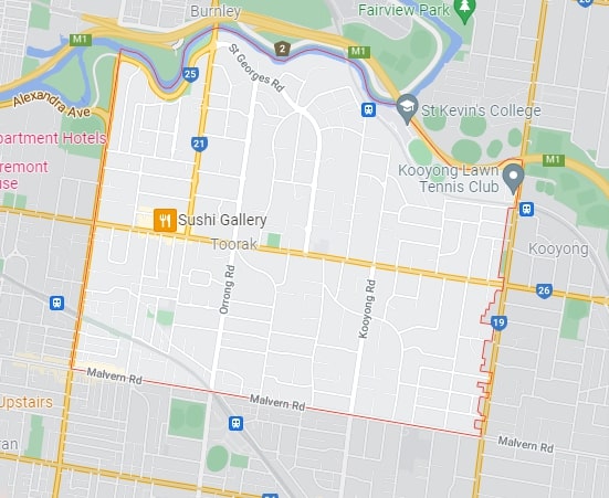 Toorak map area