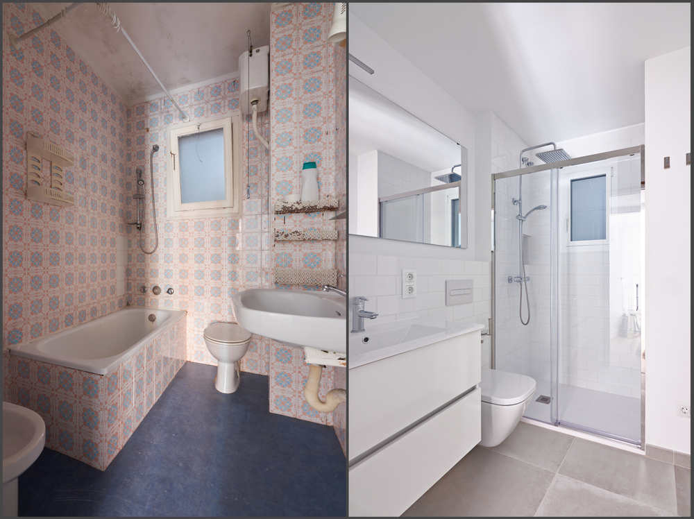 Bathroom renovation before and after