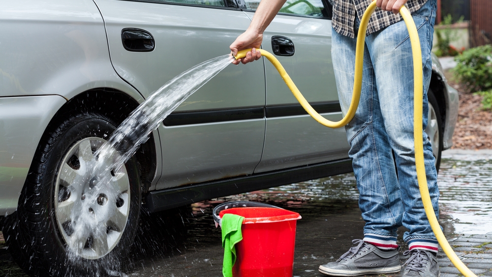 Man Washing A Car