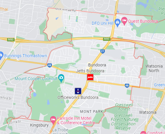 Bundoora map area