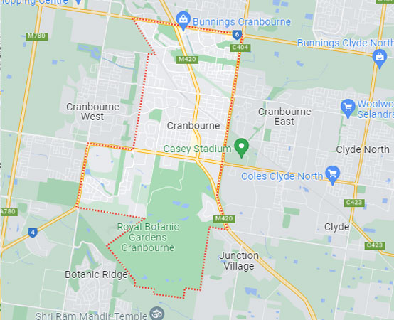 Cranbourne map area