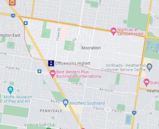 Moorabbin map area