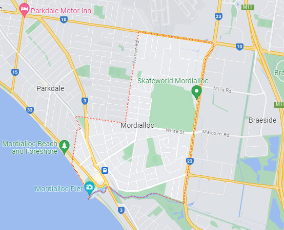 Mordialloc map area