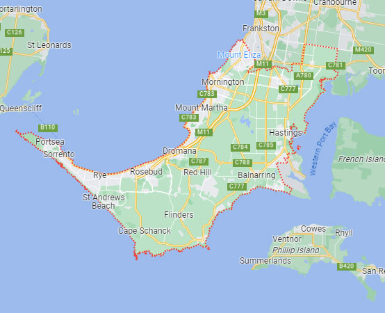 Mornington Peninsula map area