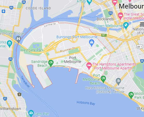 Port Melbourne map area